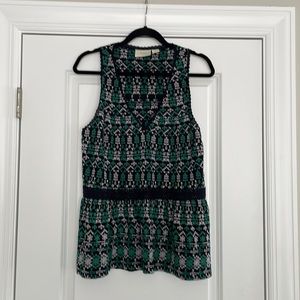 Anthropologie sleeveless top, knit waist detail